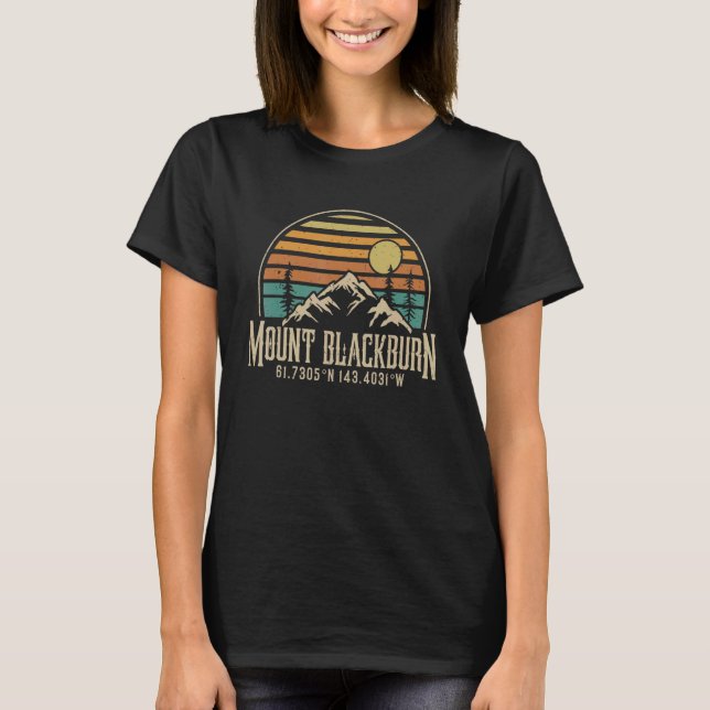 Climbing Mt  Blackburn Alaska Mountain Mount Black T-Shirt (Front)