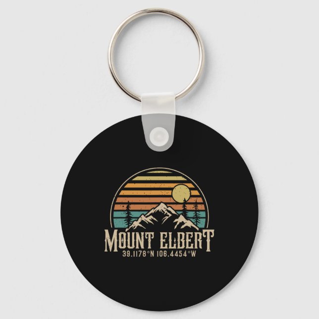 Climbing Mt. Elbert Colorado Mountain Mount Elbert Key Ring (Front)