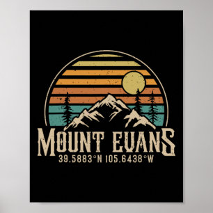 Climbing Mt. Evans Colorado Hiking Mountain Mount Poster