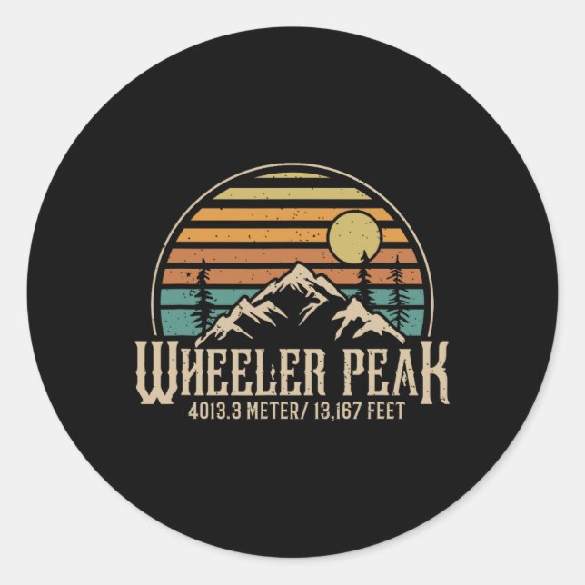 Climbing New Mexico Hiking Mountain Wheeler Peak  Classic Round Sticker (Front)