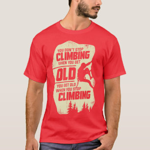 Climbing Old Man Rock Climber Grandpa Gift T-Shirt