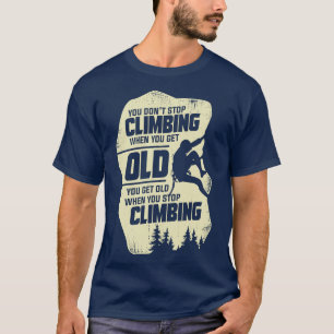 Climbing Old Man Rock Climber Grandpa Gift T-Shirt