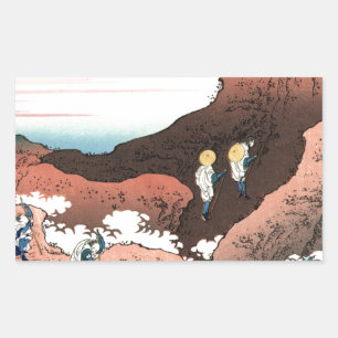 Climbing_on_Mt._Fuji.jpg Rectangular Sticker