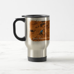 Climbing on Red Rocks; Promotional Travel Mug