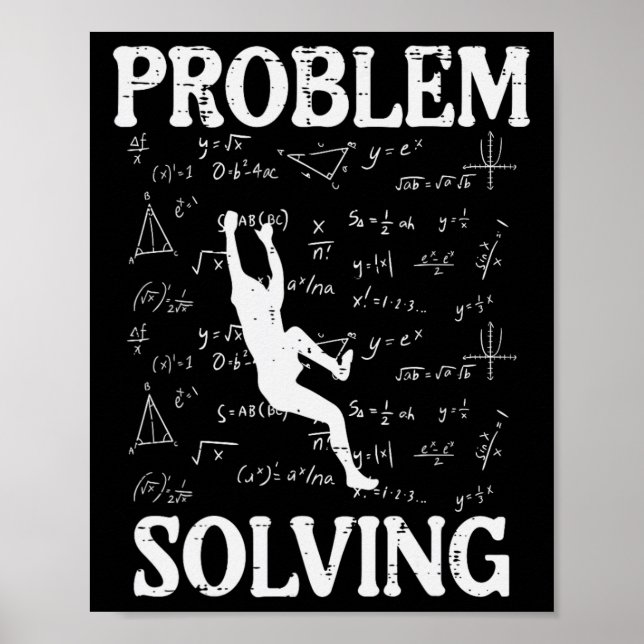 Climbing Problem Solving Math Formulas Funny Men W Poster (Front)