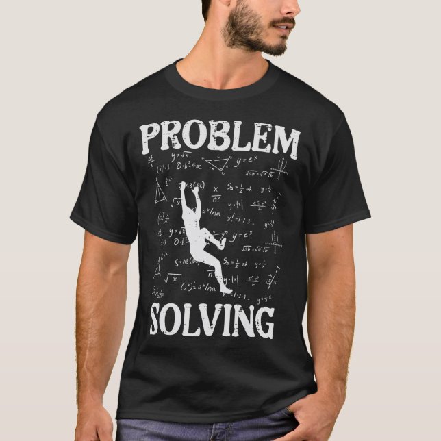 Climbing Problem Solving Math Formulas Funny Men W T-Shirt (Front)