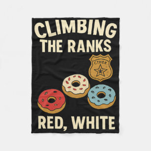 Climbing Ranks Police Academy Donut Stairs Design  Fleece Blanket