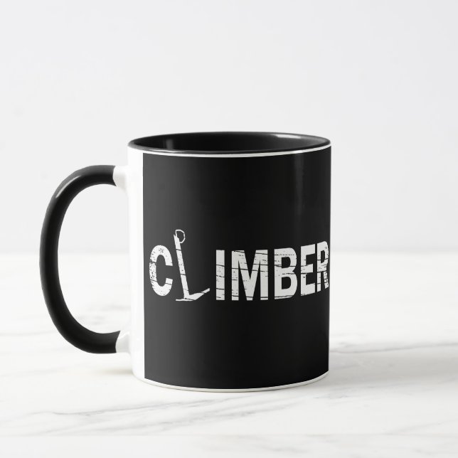 Climbing rock climber mug (Left)