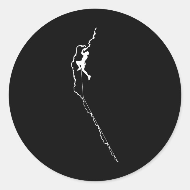 Climbing Rock Mountain Climber Bouldering Classic Round Sticker (Front)