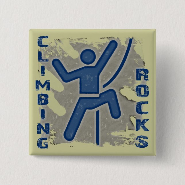 Climbing Rocks 15 Cm Square Badge (Front)