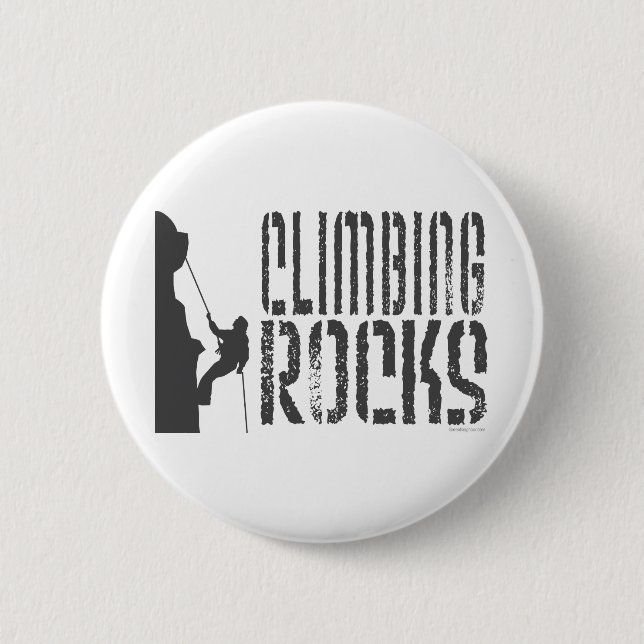 Climbing Rocks 6 Cm Round Badge (Front)
