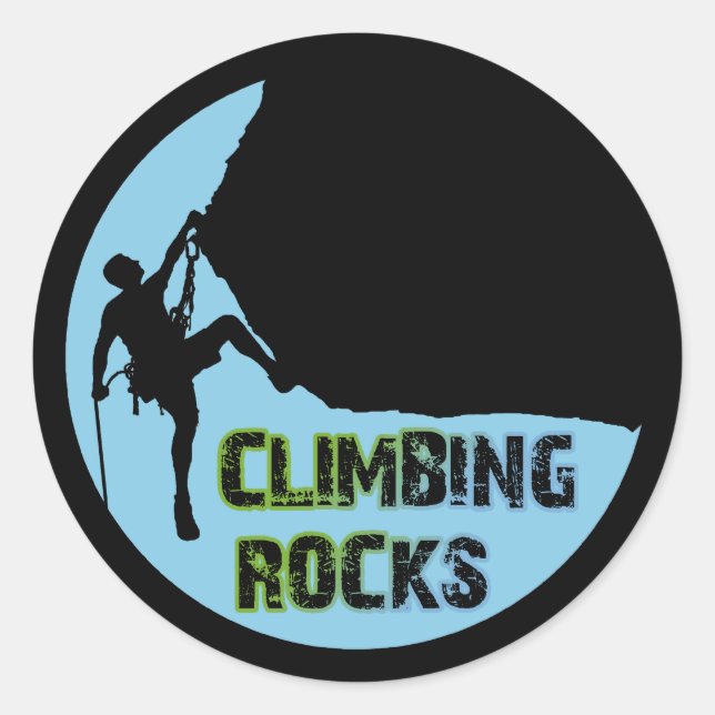 Climbing Rocks Classic Round Sticker (Front)