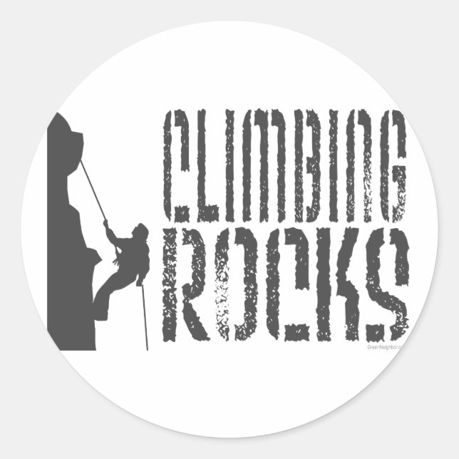 Climbing Rocks Classic Round Sticker (Front)