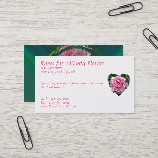 Climbing Rose Coordinating Items Business Card (Front/Back In Situ)