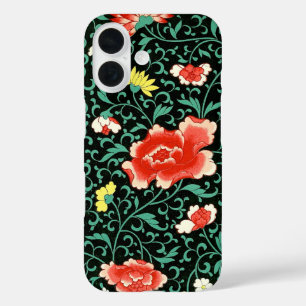 Climbing Rose Red and Black iPhone 16 Case