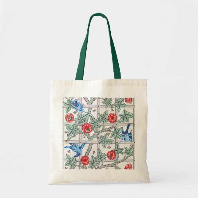 Climbing Rose & Small Bird, William Morris Tote Bag (Front)