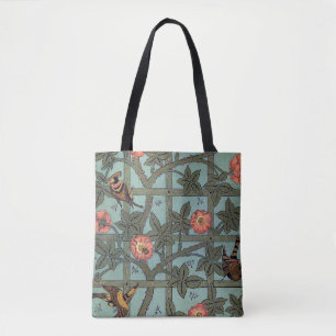 Climbing Rose & Small Bird, William Morris Tote Bag