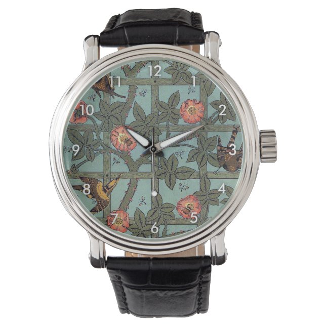 Climbing Rose & Small Bird, William Morris Watch (Front)
