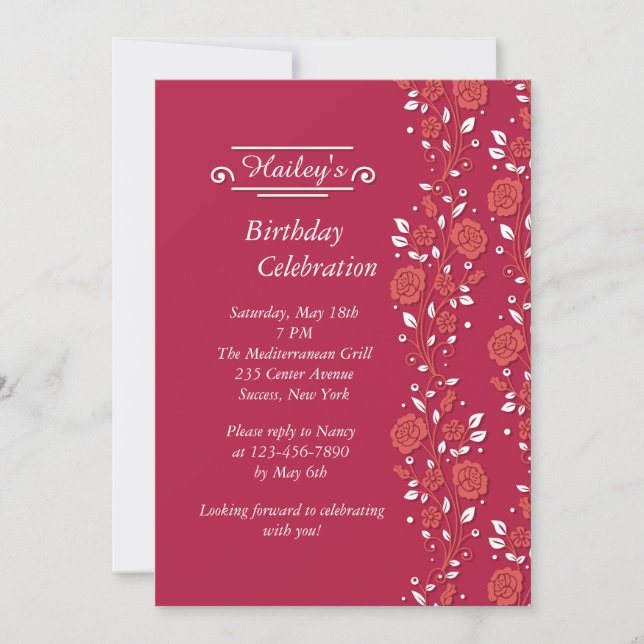 Climbing Roses Invitation (Front)
