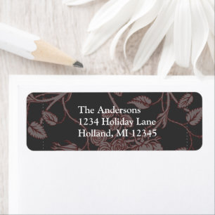 Climbing Roses on Charcoal Return Address Label