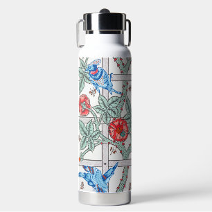 Climbing Roses & Small Birds, William Morris Water Bottle