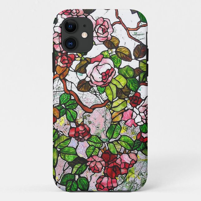 Climbing Roses - stained glass Case-Mate iPhone Case (Back)