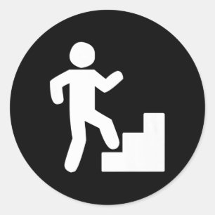 Climbing Stairs Tribute Workout   Classic Round Sticker