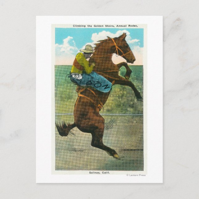 Climbing the Golden Stairs at the Annual Rodeo Postcard (Front)