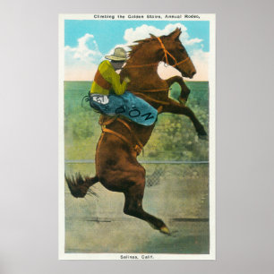Climbing the Golden Stairs at the Annual Rodeo Poster