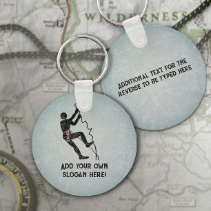 Climbing Themed with Climber's Kit - your text on  Key Ring