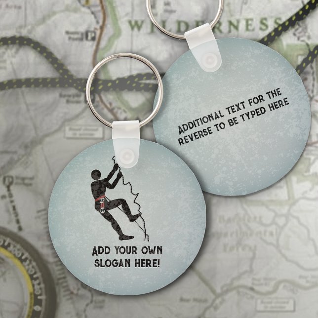 Climbing Themed with Climber's Kit - your text on  Key Ring (Creator Uploaded)