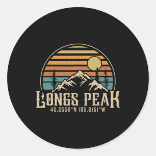 Climbing Tourist Colorado Hiking Mountain Longs Pe Classic Round Sticker