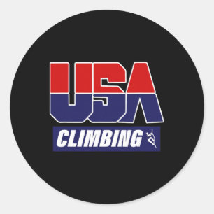 Climbing Usa Climber Mountain Climber Rock Climbin Classic Round Sticker
