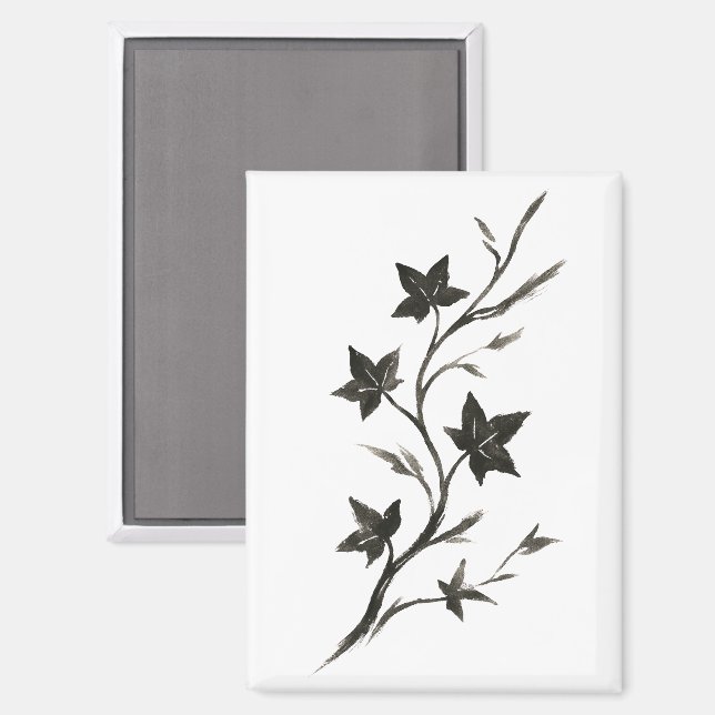 Climbing Vine – Minimalist Botanical Brush Art on Magnet (Front/Back)