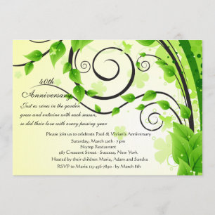 Climbing Vines Anniversary Party Invitation