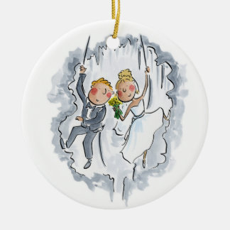 Climbing Wedding Couple Ceramic Tree Decoration