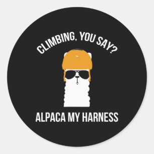 Climbing You Say Alpaca My Harness Classic Round Sticker