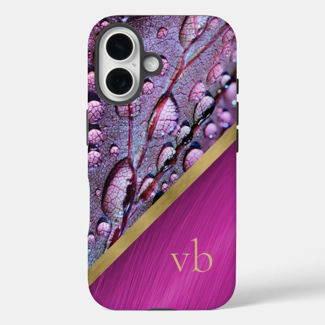 Clinging Raindrops Monogrammed Case-Mate iPhone Case (Back)