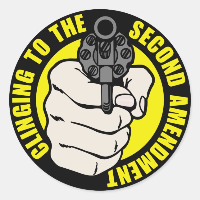 Clinging to the Second Amendment Classic Round Sticker (Front)