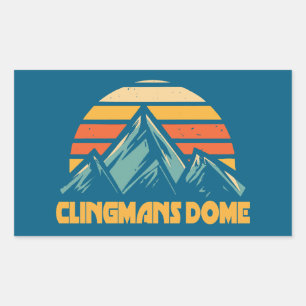 Clingmans Dome Retro Turquoise Rectangular Sticker