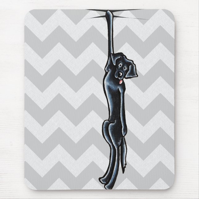 Clingy Black Lab Off-Leash Art™ Mouse Mat (Front)