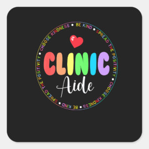 Clinic Aide For School Nurse Appreciation Week Bac Square Sticker