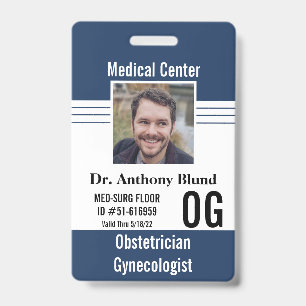 Clinic employee identification Photo Name Bar Code ID Badge