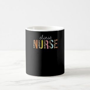 Clinic Nurse Leopard Print Registered RN Nursing L Coffee Mug