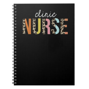 Clinic Nurse Leopard Print Registered RN Nursing L Notebook