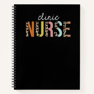 Clinic Nurse Leopard Print Registered RN Nursing L Notebook
