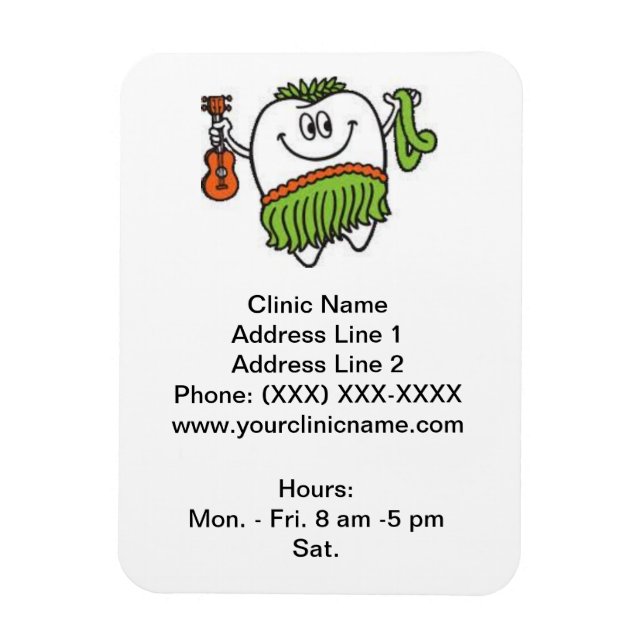 Clinic Promotional Magnet (Happy Hoola Tooth) (Vertical)