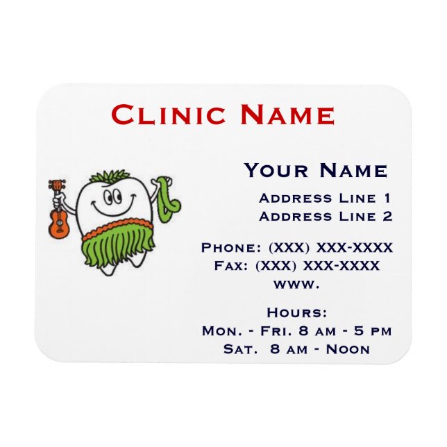 Clinic Promotionl Magnet -Horizonttl/Hoola Tooth (Horizontal)