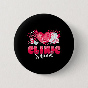 Clinic Squad Stethoscope Leopard Nurse Valentine's 6 Cm Round Badge