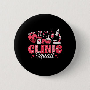 Clinic Squad Stethoscope Leopard Nurse Valentine's 6 Cm Round Badge